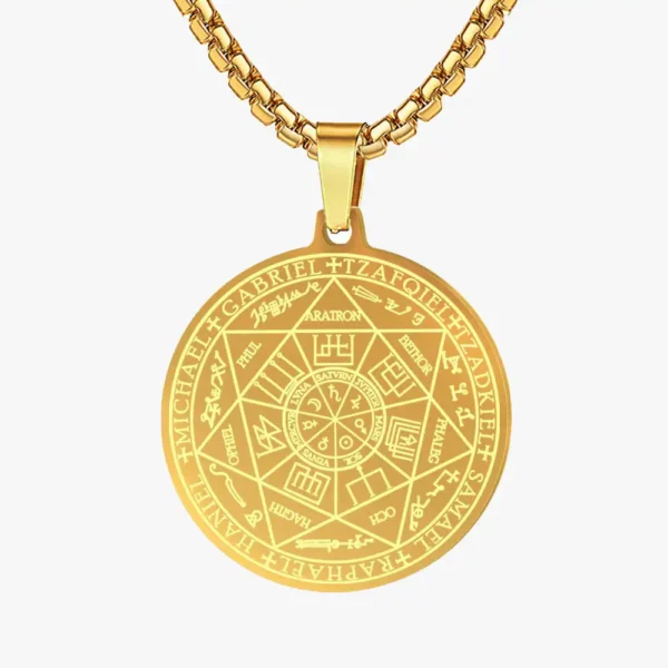 A gold Seven Archangels seal.
