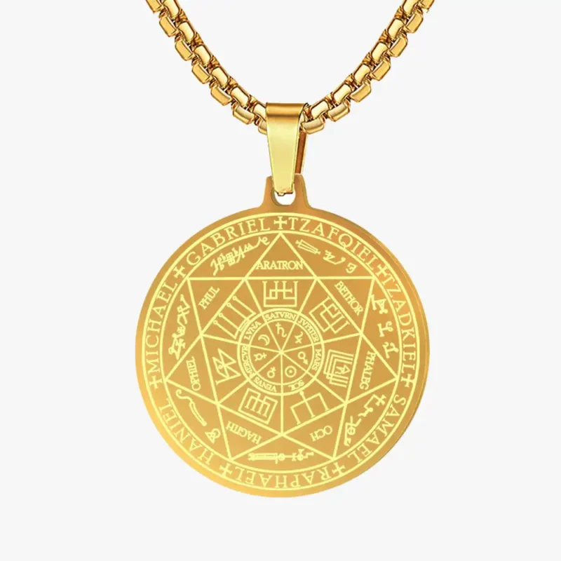A gold Seven Archangels seal.