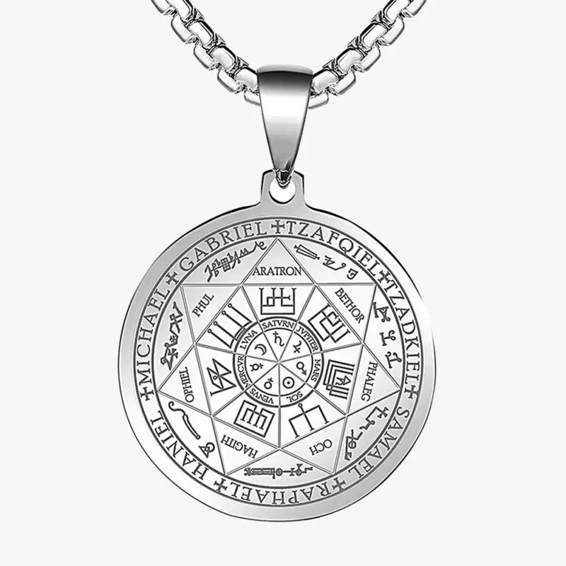 A silver Seven Archangels pendant.