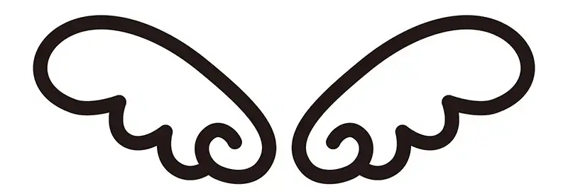 A kawaii style sickle-saped angel wings.