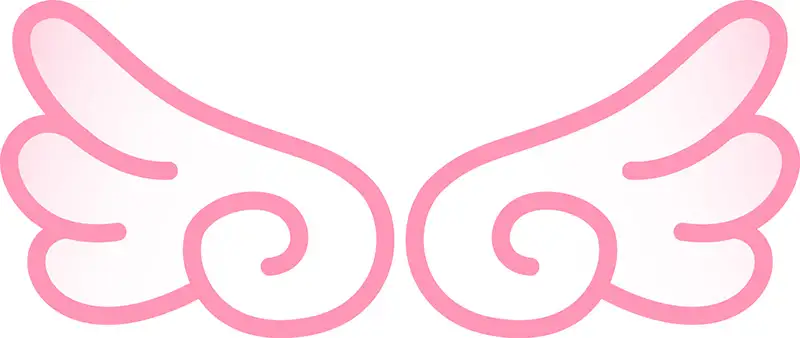 A kawaii style spreading angel wings.