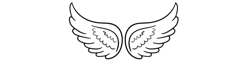 A pair of minimalist style spreading angel wings.