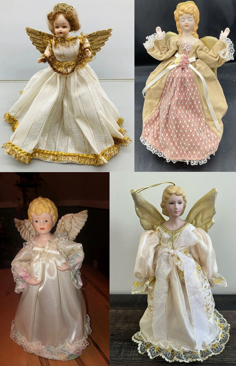 Four vintage angel tree toppers in 1848