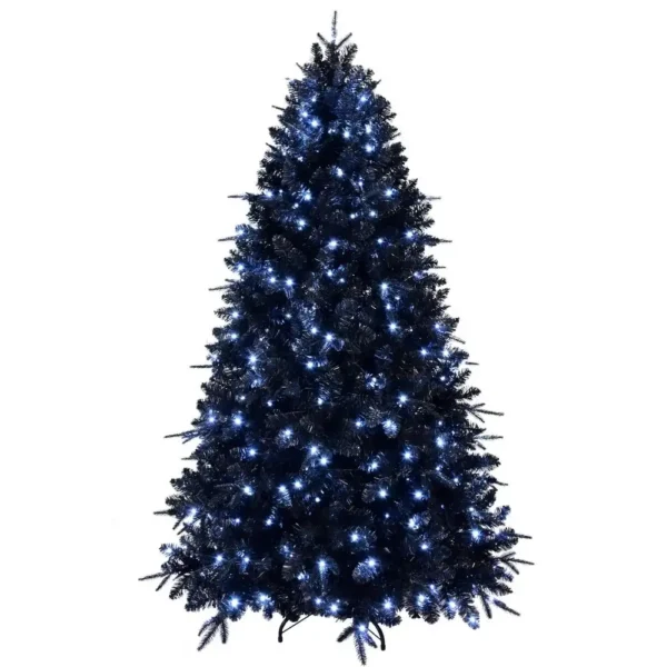 A black and blue spruce Christmas tree