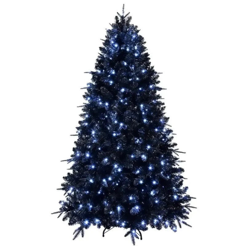 A black and blue spruce Christmas tree