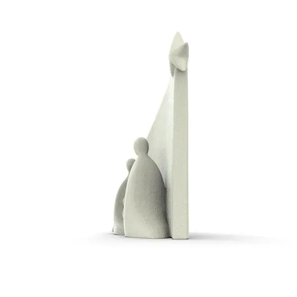 The right side view image of the minimalist nativity scene.