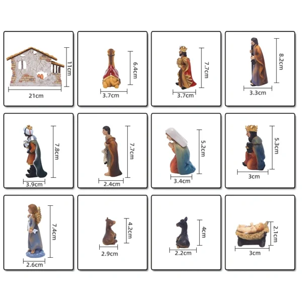 The measurement of the figurines