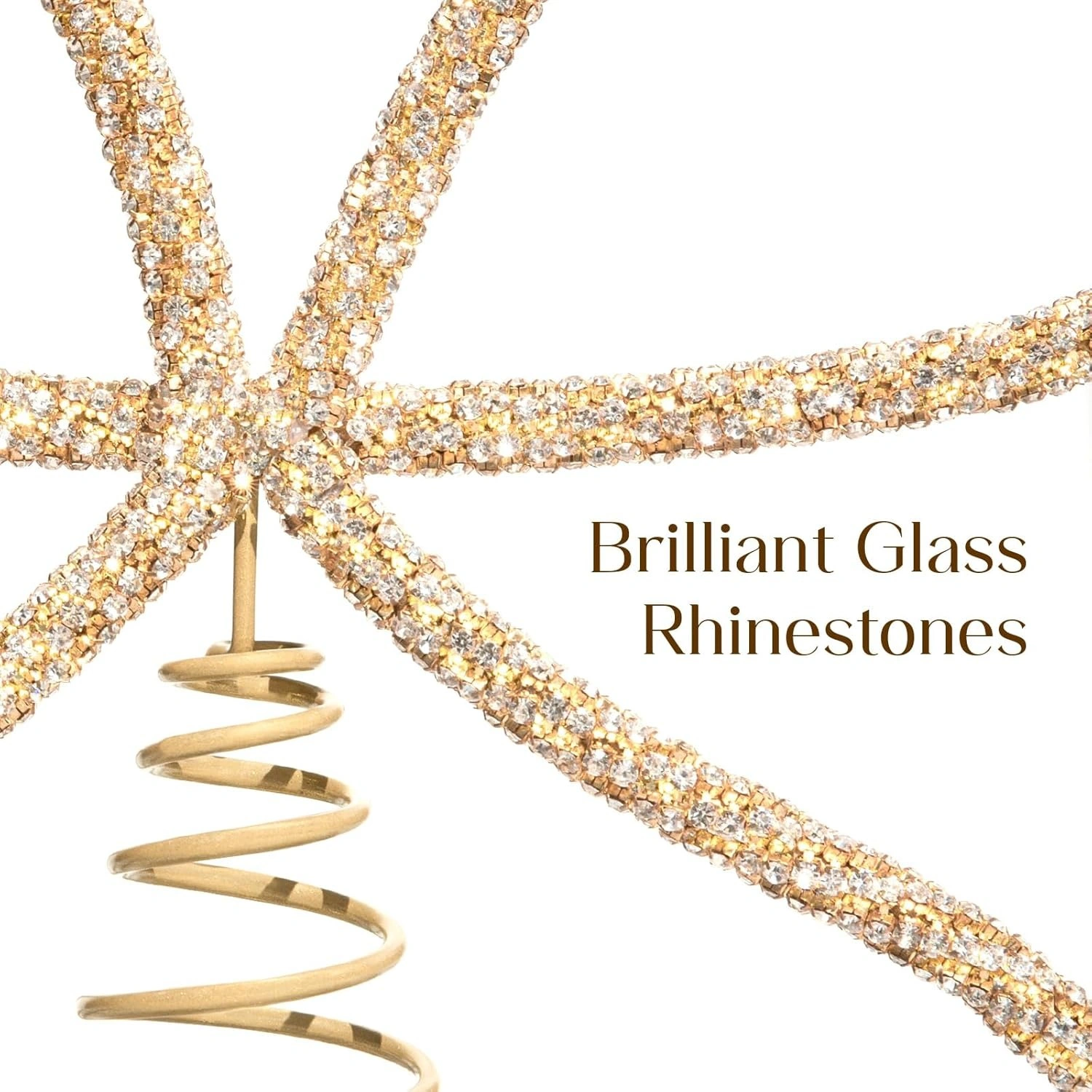 8″ Gold Rhinestone Bow Tree Topper - Image 5