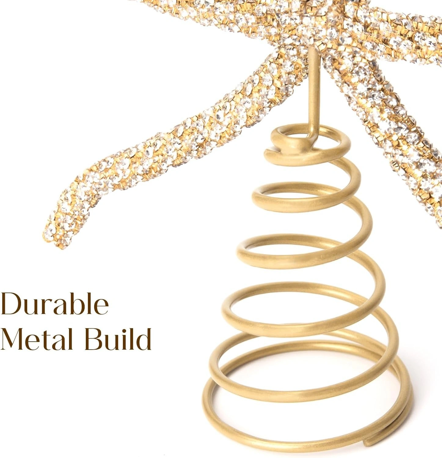 8″ Gold Rhinestone Bow Tree Topper - Image 6