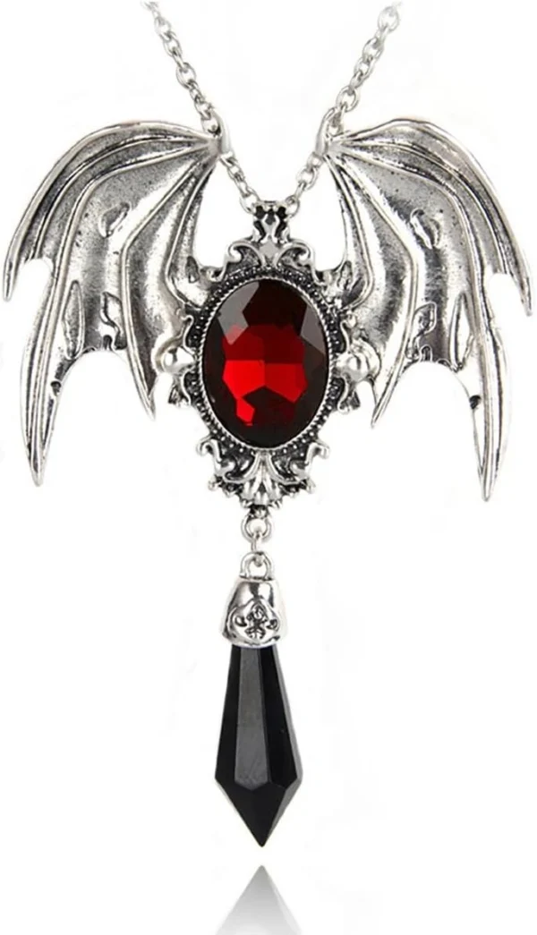 The Gothic bat crystal pendant necklace