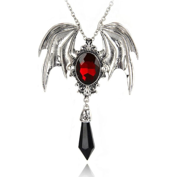 The Gothic bat crystal pendant necklace